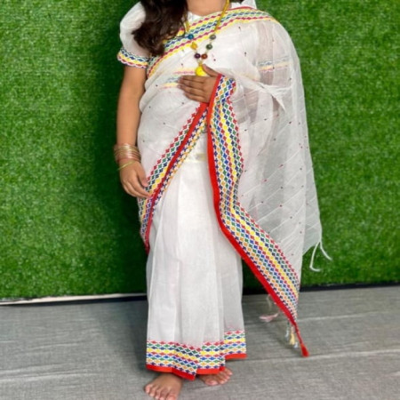 Baby Ready Saree White Color
