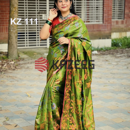 Katan Silk Saree With blouse piece (KZ 102)