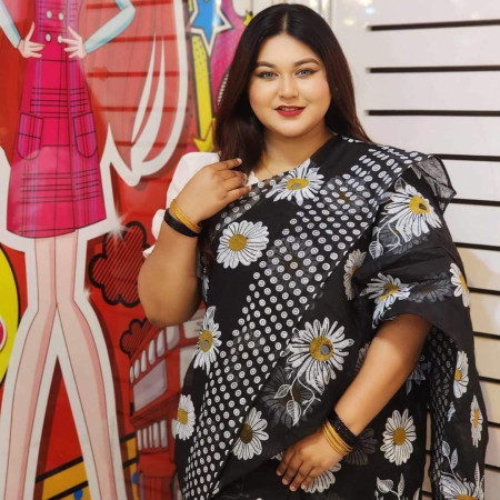 4325 Halfsilk SkinPrint Saree