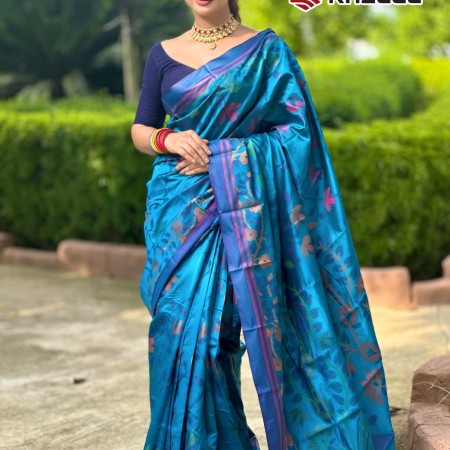 KZ101 Katan Silk Saree With blouse piece