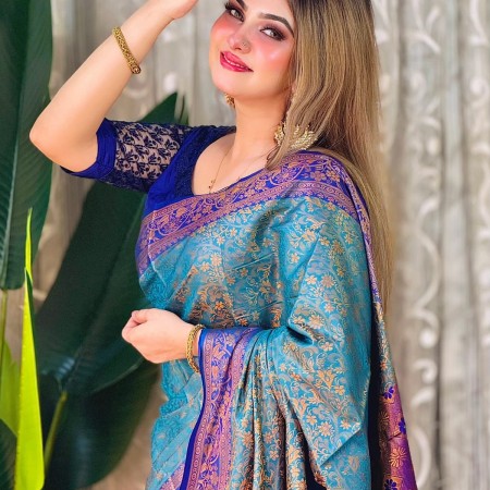 5203 প্রিমিয়াম কাঁঞ্চি কাতান শাড়ি শাড়ি