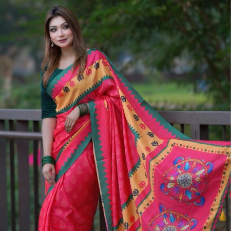 701 সামুসিল্ক  শাড়ী ব্লাউজ পিস সহ